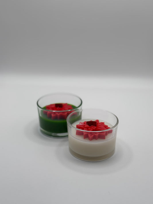 Christmas Flower Candle Set of 2